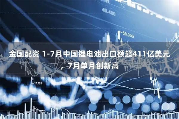 金国配资 1-7月中国锂电池出口额超411亿美元，7月单月创新高